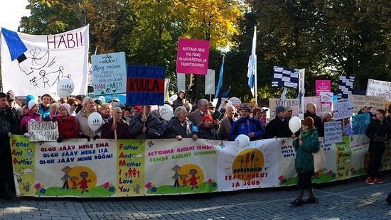 Protest against same-sex marriage bill held in Estonia