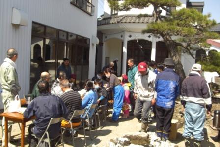 Ishinomaki, a man near the window is Fr. Vasili Taguchi