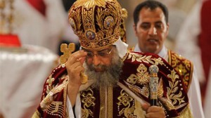 Pope Tawadros II, the 118th pope of the Coptic Church of Egypt, leads the Easter Mass at St. Mark's Cathedral in Cairo, Egypt