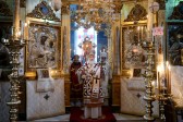 His Holiness celebrates the Liturgy at the Russian Monastery of St. Panteleimon on Mount Athos