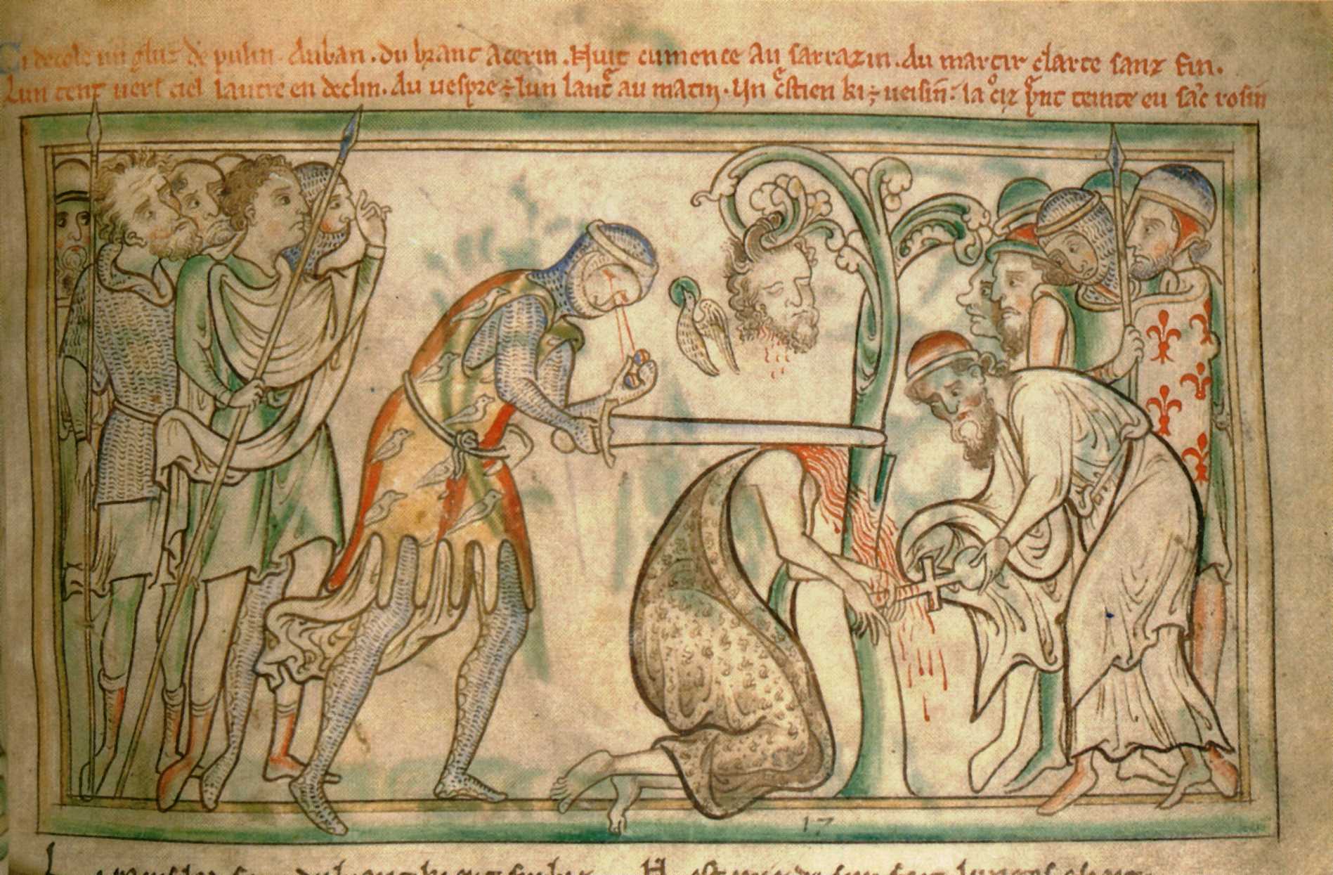 The martyrdom of St. Alban from a 13th-century manuscript of his life