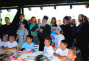 Patriarch Irinej of Serbia meets with Russian Orthodox children spending their vacation in Serbia