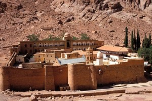 St. Catherine's Monastery at the foot of Mount Sinai in Egypt (Godong / Universal Images Group via Getty Images) Read more: http://world.time.com/2013/07/21/monks-in-egypts-lawless-sinai-hope-to-preserve-an-ancient-library/#ixzz2ZmHl83B1