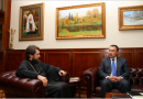 Metropolitan Hilarion of Volokolamsk meets with Ambassador Bolot Junusov of Kyrgyzstan to Russia