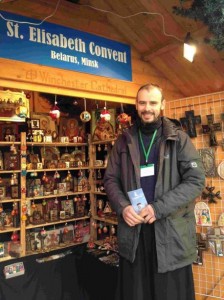 Oleg Kavalenka mans the stall at this year's Christmas market 