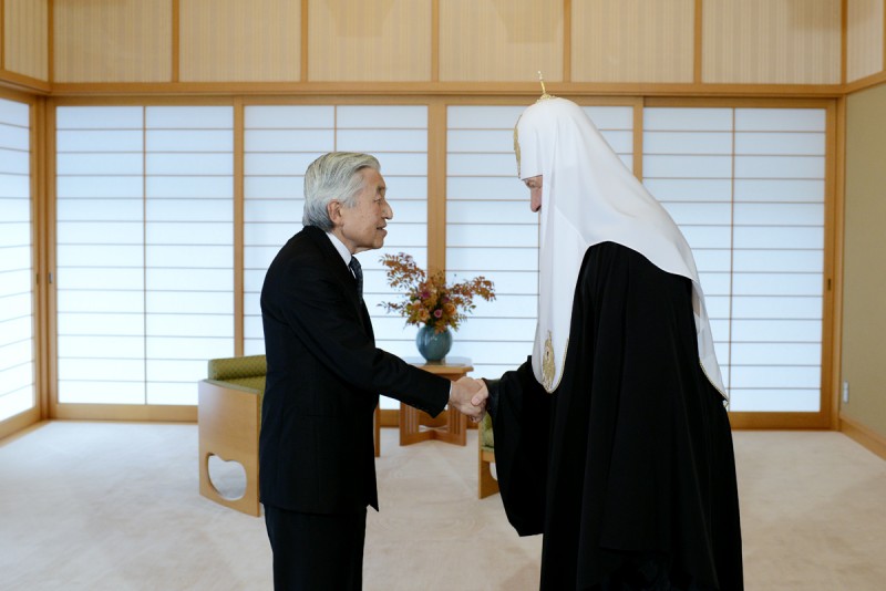 Patriarch Kirill and  Emperor Akihito, September 2012.