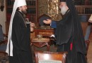 Metropolitan Hilarion greets His Beatitude Patriarch Theodoros II of Alexandria with his Name Day