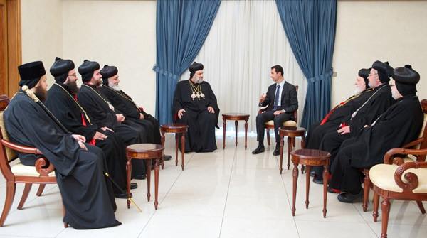 Syria’s Al-Assad receives Syriac Orthodox Church’s new patriarch