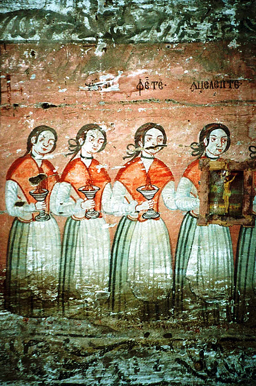 Five wise virgins, Bulgarian fresco