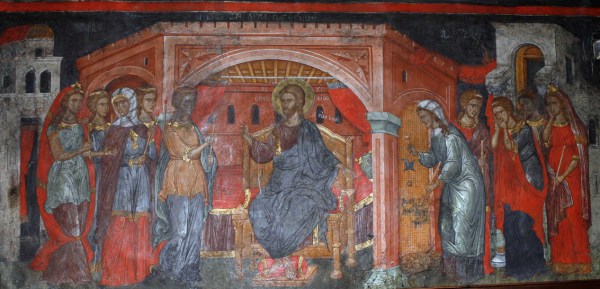 Byzantine fresco; shows the wise virgins on Christ’s right hand, and the foolish on his left side (Matt 25:31-46)