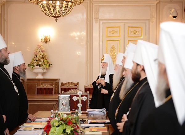 The Holy Synod of the Russian Orthodox Church meets for regular session in St. Petersburg