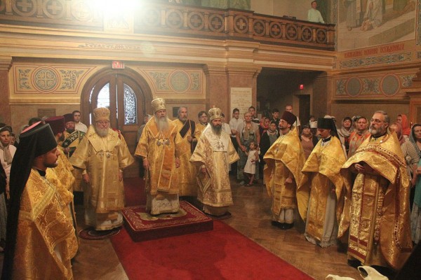 Metropolitan Hilarion (Kapral) Participates in the Celebration of the 700th Anniversary of the Birth of St Sergius of Radonezh in St Nicholas Cathedral