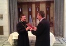 Hegumen Arseniy (Sokolov) celebrates prayer service at Russian embassy in Damascus