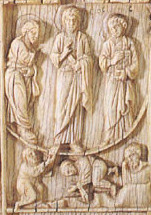 Diptych with a depiction of the Twelve Feasts. Byzantine. End of the tenth century. Ivory. Fragment. 