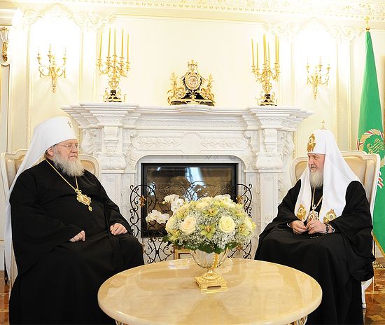 Patriarch Kirill receives Metropolitan Hilarion of Eastern America and New York