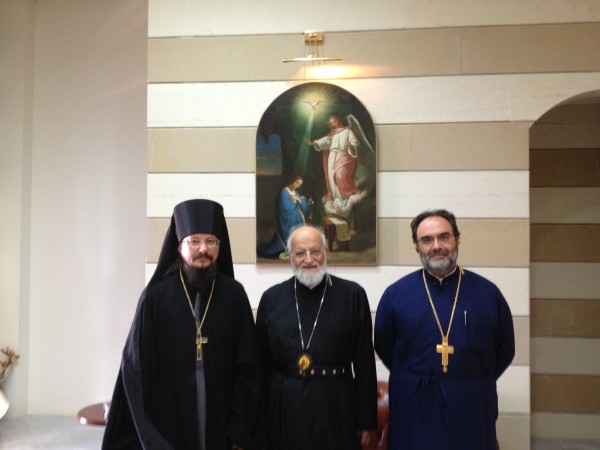 Representative of the Russian Orthodox Church meets with Melkite Patriarch Gregory III Laham