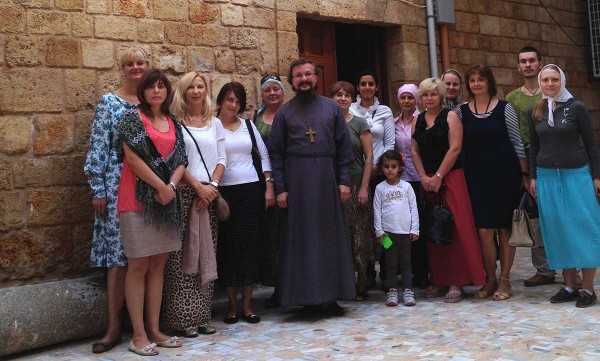 Parishioners of Beirut representation of Russian Orthodox Church worship in Tyre