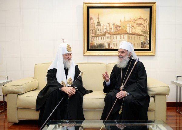 His Holiness Patriarch Kirill of Moscow and all Russia arrives in Belgrade