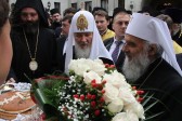 His Holiness Patriarch Kirill greets Patriarch Irinej with the fifth anniversary of his ascension to the patriarchal throne