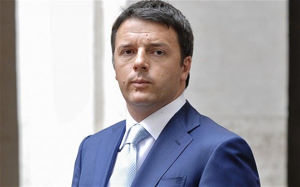 His Holiness Patriarch Kirill greets Italian Prime Minister Matteo Renzi with his 40th birthday