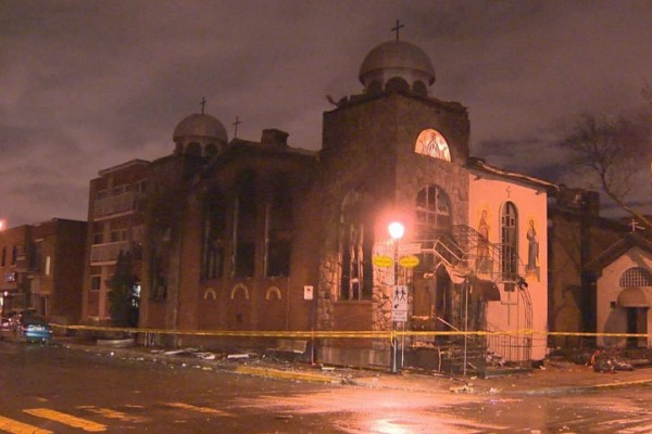 Prayers resume at Greek Orthodox church devastated by fire