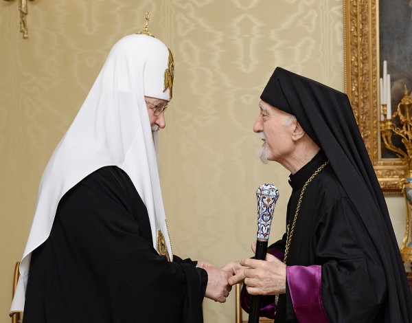 His Holiness Patriarch Kirill meets with the head of Armenian Catholic Church