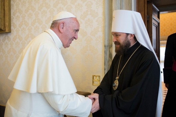 Metropolitan Hilarion of Volokolamsk meets with Pope Francis