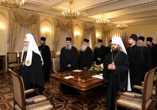 Primate of the Russian Orthodox Church receives members of the Commission on preparation for the 1000th anniversary of Russian monasticism on Mount Athos