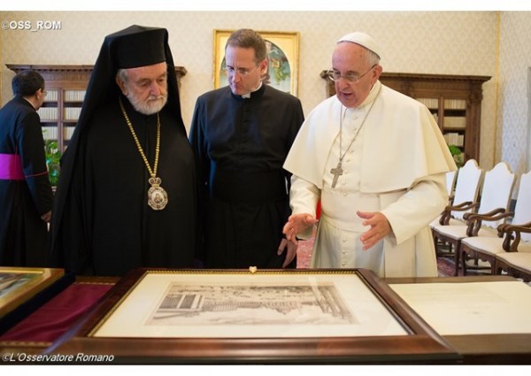 Pope Francis greets delegation from Ecumenical Patriarch