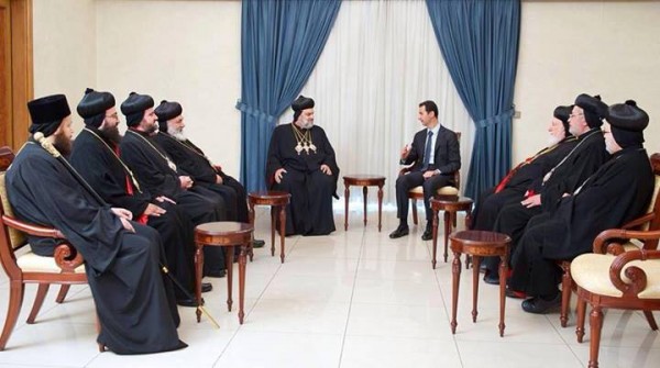 Syria’s Assad meets with Orthodox prelates, pledges support against Islamic terror