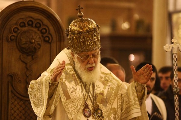 His Holiness Patriarch Kirill greets Primate of Georgian Orthodox Church with his name day