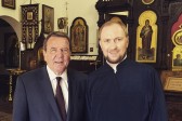 Former German chancellor Gerhard Schröder visits Cathedral of Resurrection in Berlin
