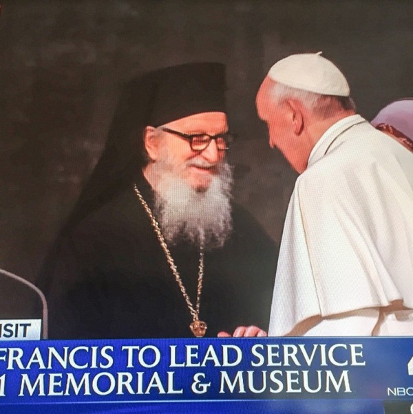 Archbishop Demetrios Participates in Multi-religious Gathering with Pope Francis at 9/11 Memorial