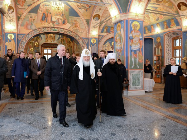 Patriarch Kirill and Moscow Mayor visit Patriarchal Metochion of the Holy Martyrs of Chernigov in Moscow