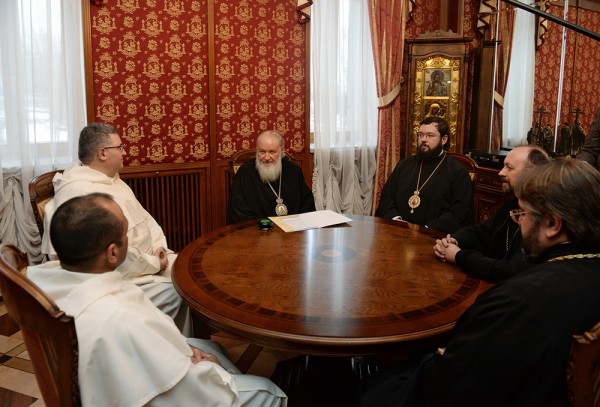 His Holiness Patriarch Kirill receives Prior and Administrator of Basilica of St. Nicholas