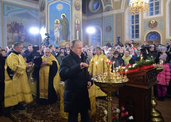 Putin Celebrates Orthodox Christmas at Turginovo Church