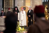 Representatives of the Russian Orthodox Church attend the commemoration of Brussels terror attacks victims