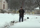 Cats procession with cross held in the Optina Pustyn