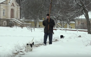 Cats procession with cross held in…