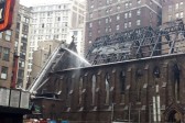 Metropolitan Tikhon offers prayers after fire at NYC’s Serbian Cathedral