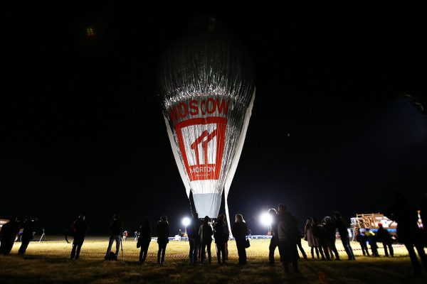 Spectators start gathering before sunrise as Fedor Konyukhov prepares to depart at Northam Aero Club (Paul Kane/ Getty Images)