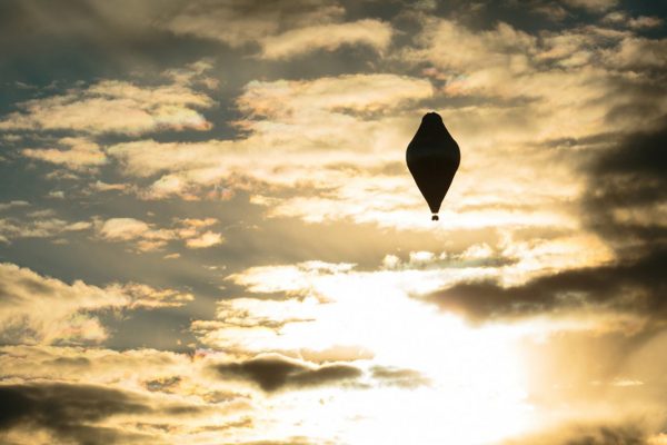 The balloon of Russian adventurer Fedor Konyukhov is seen after lift off in attempt to break the world record for a solo hot air balloon flight around the globe (Oscar Konyukhov/ Reuters)