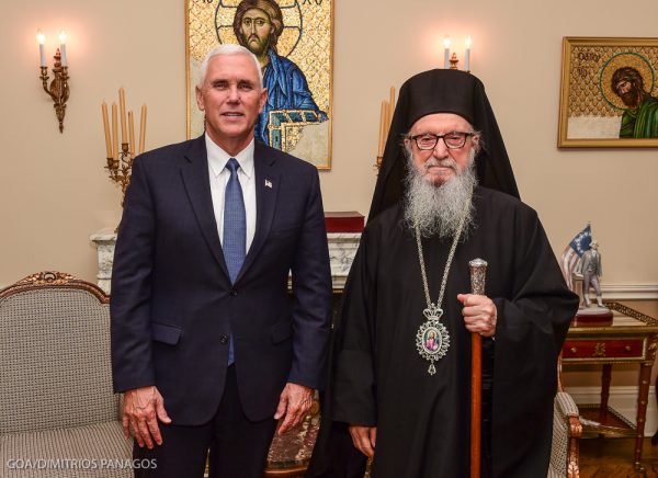 Republican Vice Presidential Nominee Mike Pence Visits Archbishop Demetrios