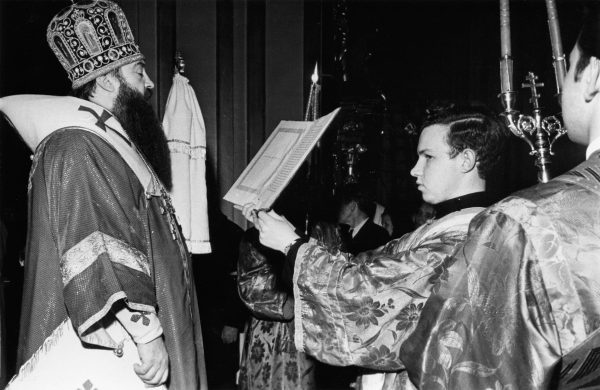 The future Patriarch Kirill as Subdeacon to Metropolitan of Leningrad and Novgorod Nikodim (Rotov), the 1960s 