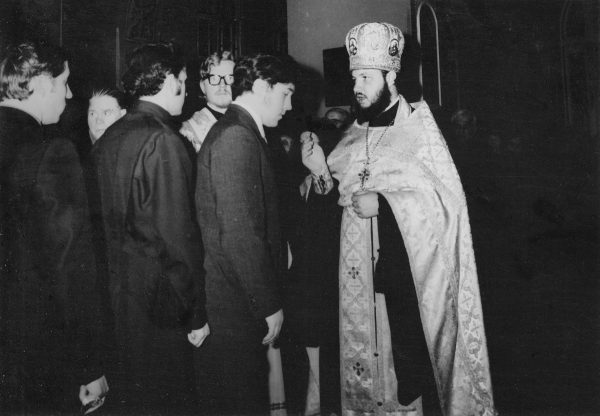 Vigil in the church of St. John the Theologian of the Leningrad Theological Academy, the 1970s.