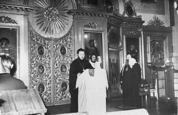 In the church of St. John the Theologian of the Leningrad Theological Academy. The 1970s.