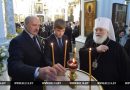 Lukashenko lights Christmas candle at Holy Spirit Cathedral in Minsk