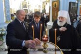Lukashenko lights Christmas candle at Holy Spirit Cathedral in Minsk