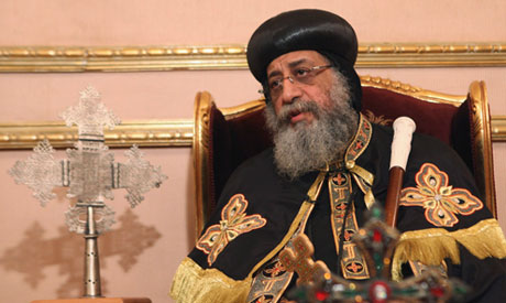 Egypt’s endowments minister, army leaders visit Coptic Pope Tawadros for Christmas