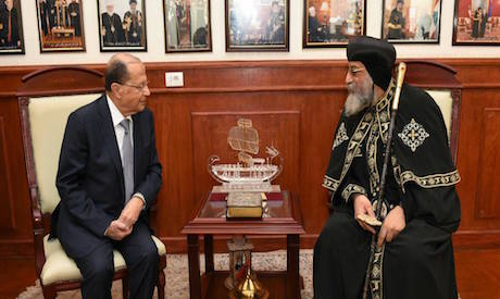 Egypt model of religious moderation and coexistence, Lebanon’s Aoun tells Pope Tawadros II